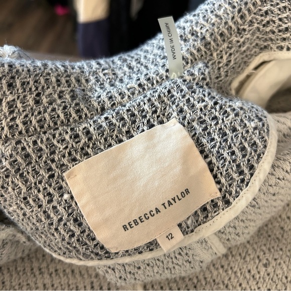 Rebecca Taylor Gray Textured Blazer 12 - Picture 6 of 10